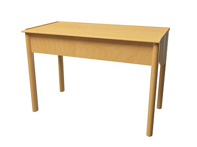 3d书房实木桌免费模型