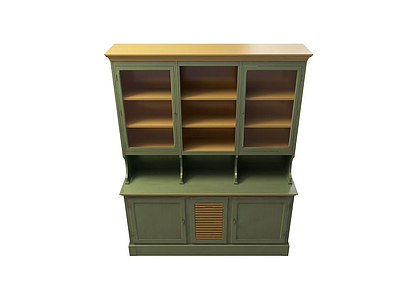 3d厨房实木置物柜模型