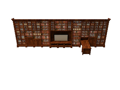 中式客厅书柜模型3d模型