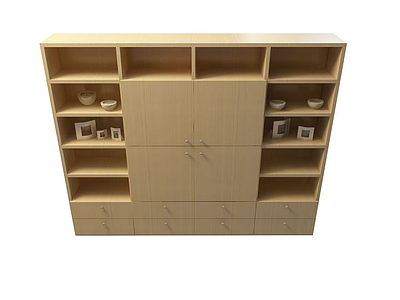 3d客厅实木陈设柜模型