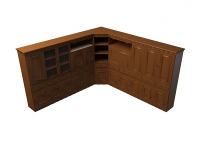 豪华实木柜模型3d模型