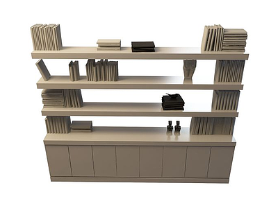 3d客厅书柜模型