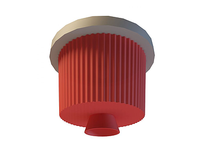 红色吸顶灯模型3d模型