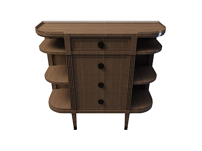 实木古典边柜模型3d模型