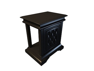 3d黑色床头柜免费模型