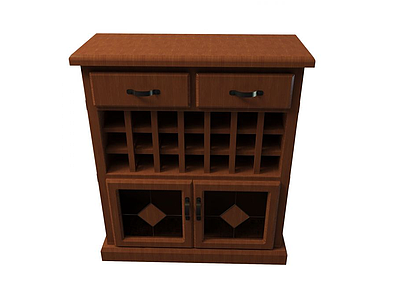 中式实木古典柜子模型3d模型