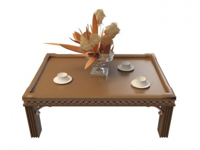 休闲雕刻茶桌模型3d模型
