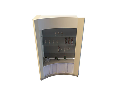 3d客厅现代酒柜免费模型