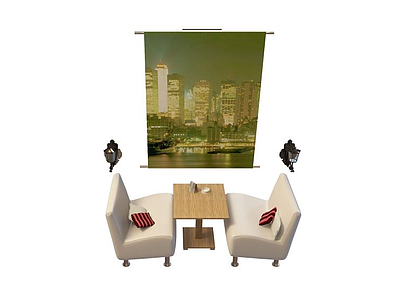 休息室桌椅模型3d模型