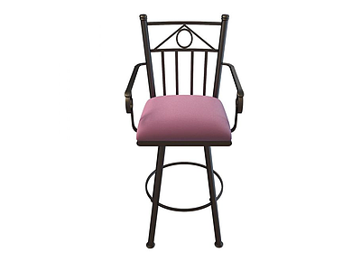 铁艺软座吧椅模型3d模型
