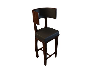 3d实木吧椅免费模型