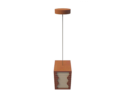 中式实木复古吊灯模型3d模型