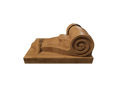 实木雕塑模型3d模型