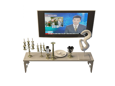 挂机电视桌模型3d模型