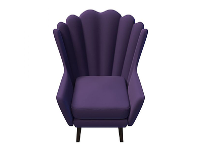 紫色沙发椅模型
