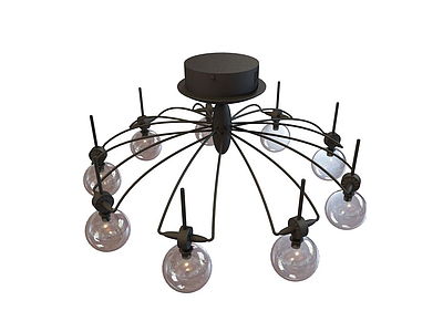 餐厅灯泡吊灯模型3d模型