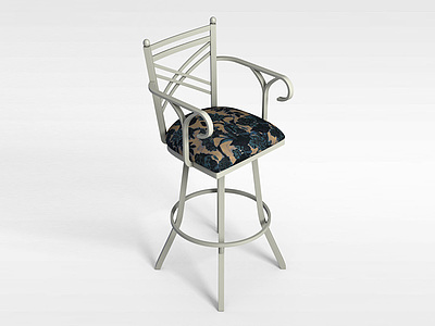 欧式布艺吧椅模型3d模型