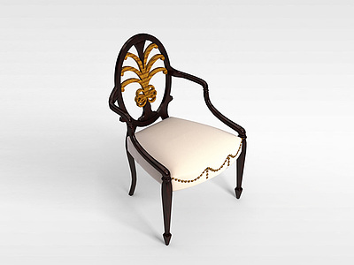 中式雕花实木椅模型3d模型