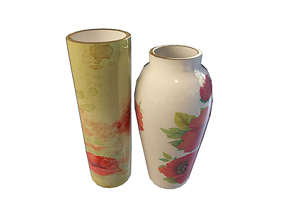 3d彩绘花瓶免费模型