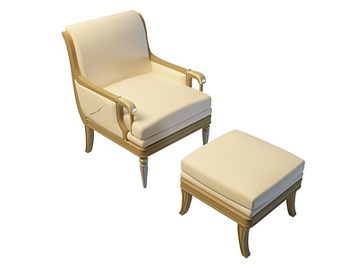 欧式休闲沙发椅模型3d模型