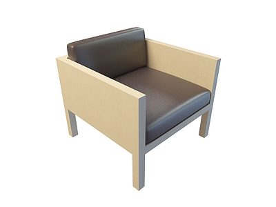 3d实木布艺休闲椅免费模型