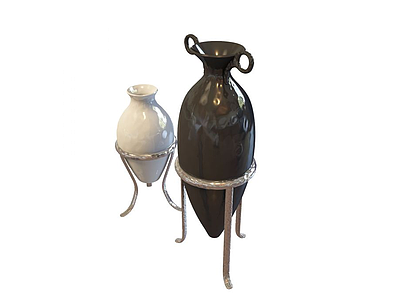 3d黑白花瓶免费模型