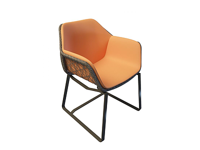橘黄色椅子模型3d模型