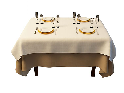 布艺餐桌模型3d模型