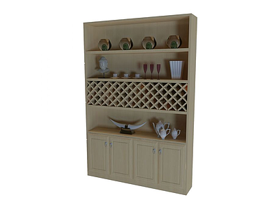 木质酒柜模型3d模型