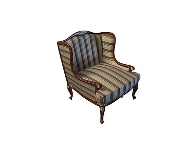 老式沙发椅模型3d模型