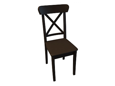 3d实木高背餐椅免费模型