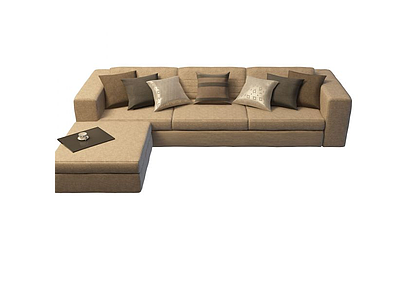 现代多人布艺沙发模型3d模型