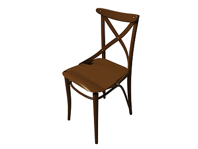 铁艺卡其色椅子模型3d模型