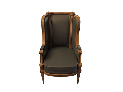 黑色皮质沙发椅模型3d模型