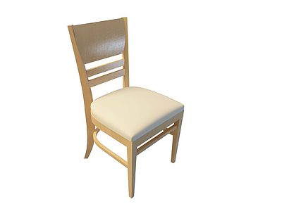 3d实木软座餐椅免费模型