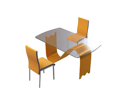 创意桌椅组合模型3d模型
