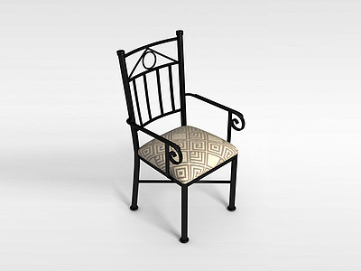 铁艺扶手椅模型3d模型