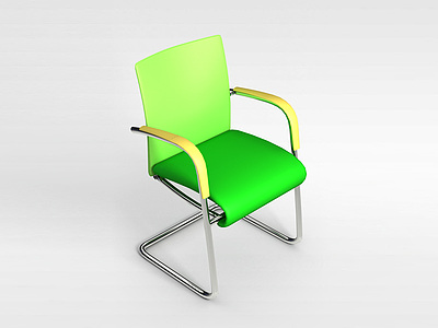 3d绿色弓形椅模型