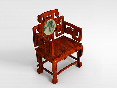 3d中式复古太师椅模型
