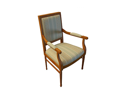3d中式布艺条纹椅免费模型