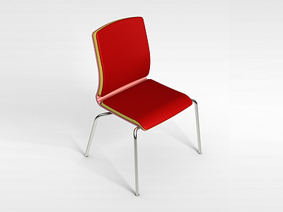 简约红色椅子模型3d模型