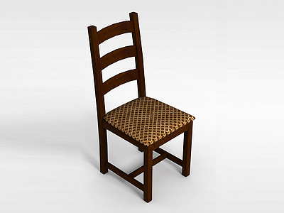 3d中式实木餐椅模型