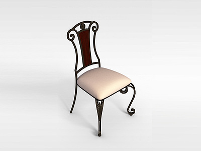 3d欧式铁艺椅模型