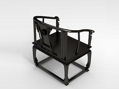 棕木太师椅模型3d模型