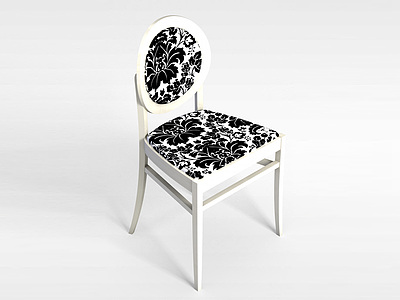 3d欧式印花椅模型