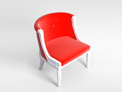 3d<font class='myIsRed'>红色休闲椅</font>模型