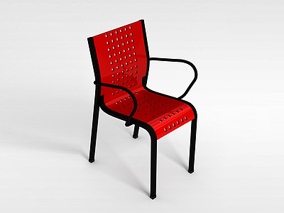 红色镂空椅模型3d模型