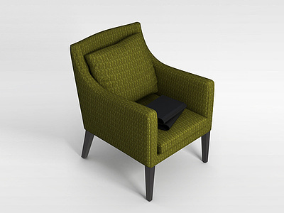 3d浅绿色布艺休闲椅模型