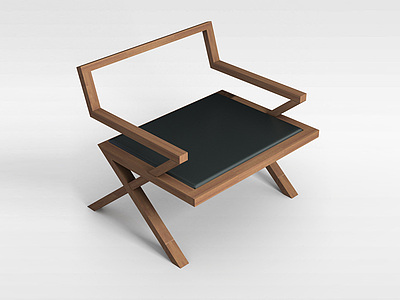 实木交椅模型3d模型
