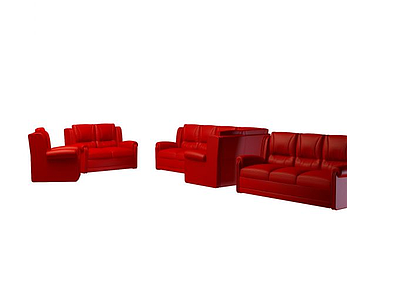 3d<font class='myIsRed'>红色沙发组合</font>免费模型